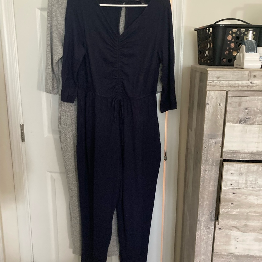 Lane Bryant set of the softest pocketed long-sleeve jumpsuits 14/16